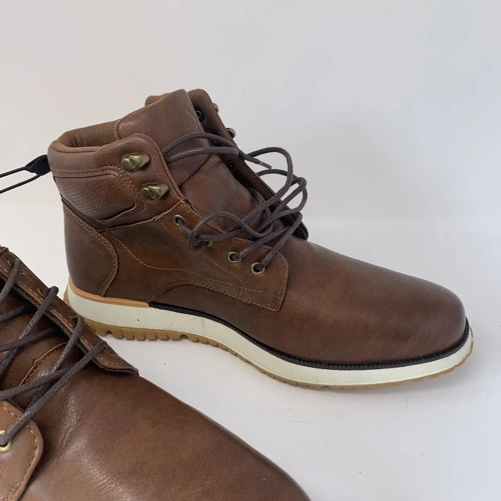 New York‎ & Company Gideon NY1141 Ankle Boots Men's 9 Brown Leather Lace Up 8105